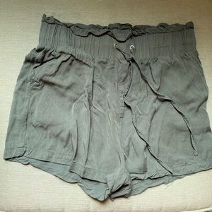 Olive Green High Waisted Kersh Shorts